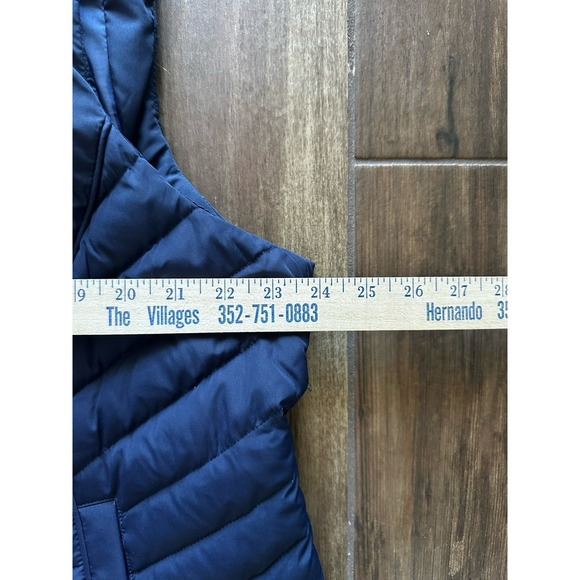 Talbots Puffer Vest Women Plus 2X Navy Blue Down Insulated Quilted Full Zip Vest - Picture 4 of 6